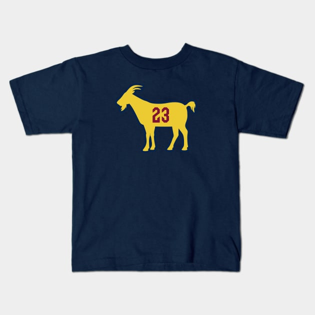 CLE GOAT - 23 - Navy Kids T-Shirt by KFig21